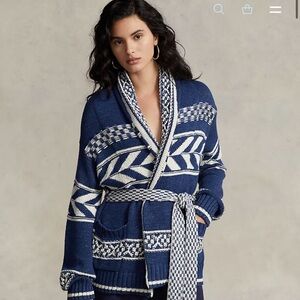 Polo Ralph Lauren Women's Cable-Knit Cotton Crewneck Cardigan Sweater (new)